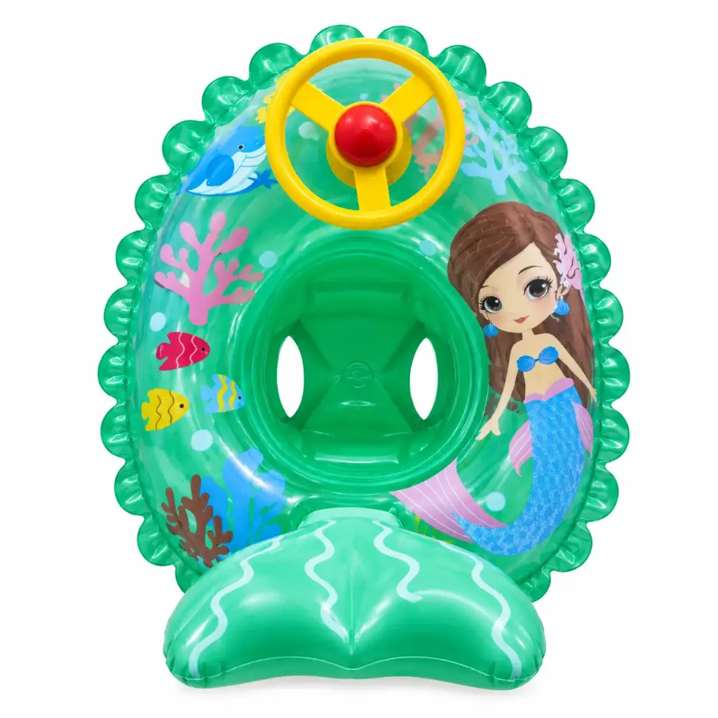 BOTE INFLABLE SIRENA C/ VOLANTE 65CM ( NS444755 )