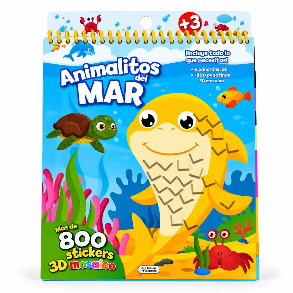 LIBRO ANIMALITOS DEL MAR C/ 800 STICKERS E/ BO ( CAD229-760 )