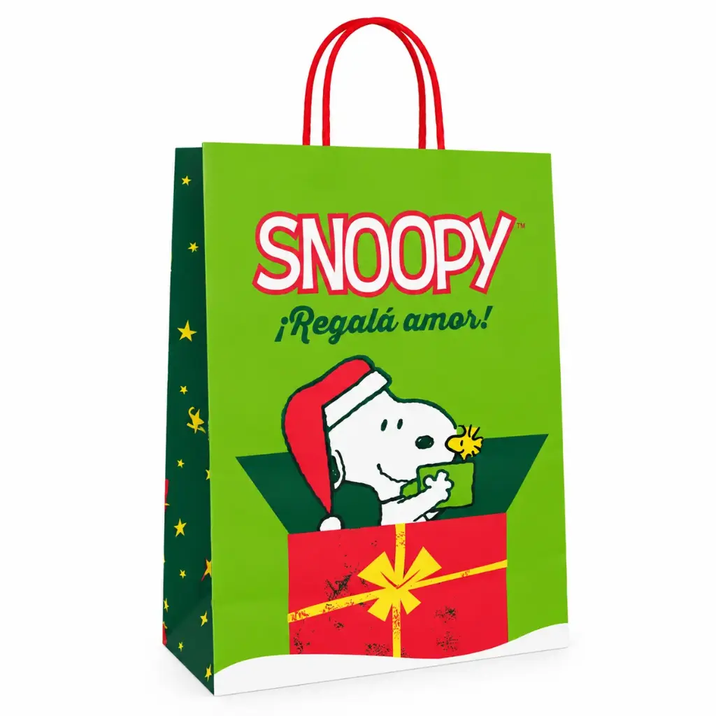 BOLSA P/ REGALO SNOOPY NAVIDAD 30 X 12 X 41CM ( BF301241SN )