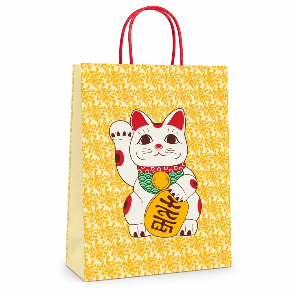 BOLSA P/ REGALO GATO DE LA SUERTE 22 X 10 X 30CM ( BF221030GS )