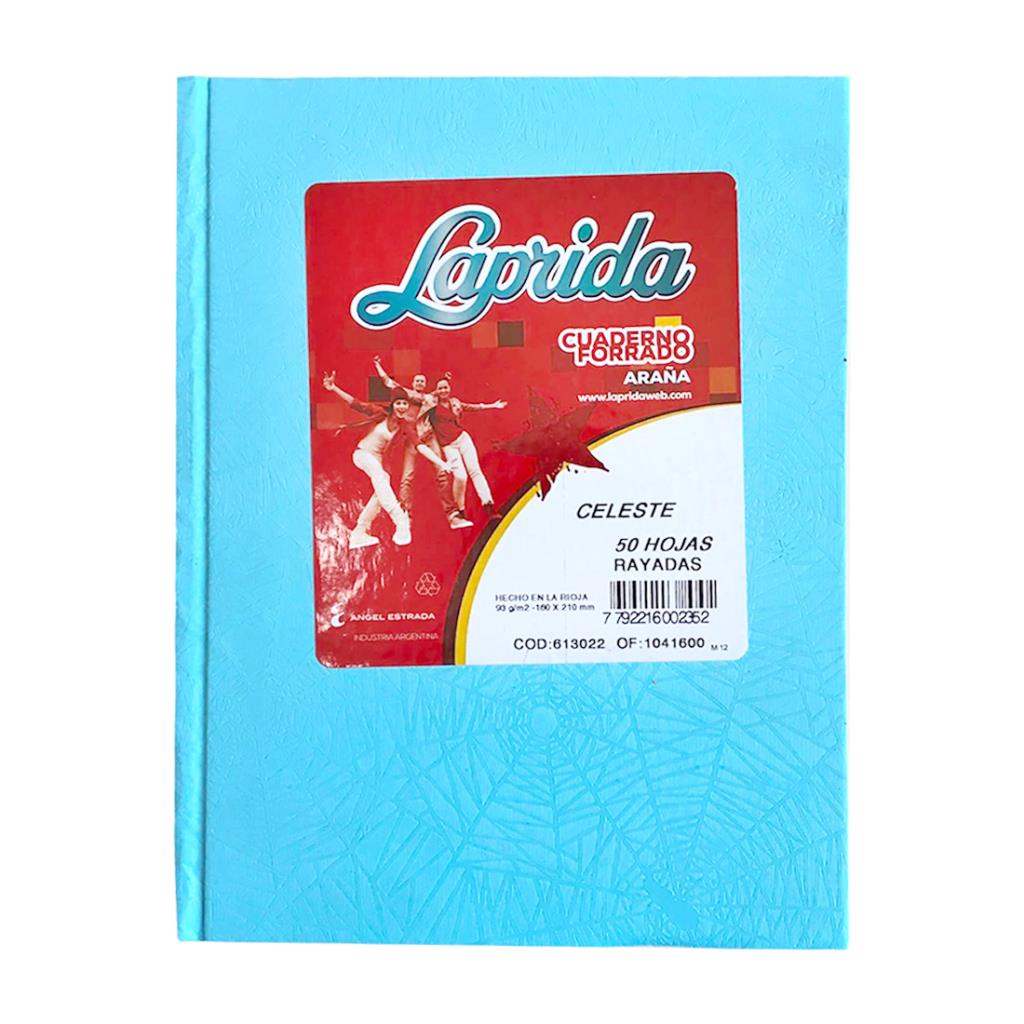 *CUADERNO LAPRIDA T/ DURA ARAÑA x 50HJS RAYAD CELESTE