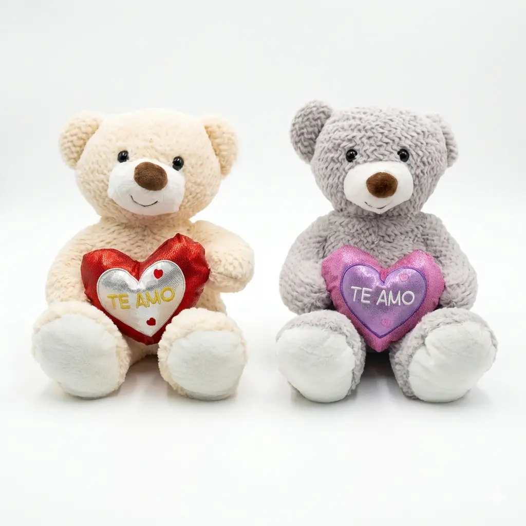 PELUCHE OSO C/ CORAZON METALIZADO TE AMO 40CM ( 8299 )