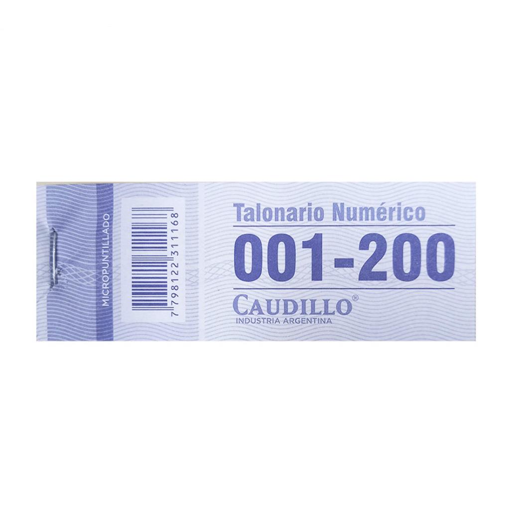 TALONARIO NUMEROS DEL 1 AL 200