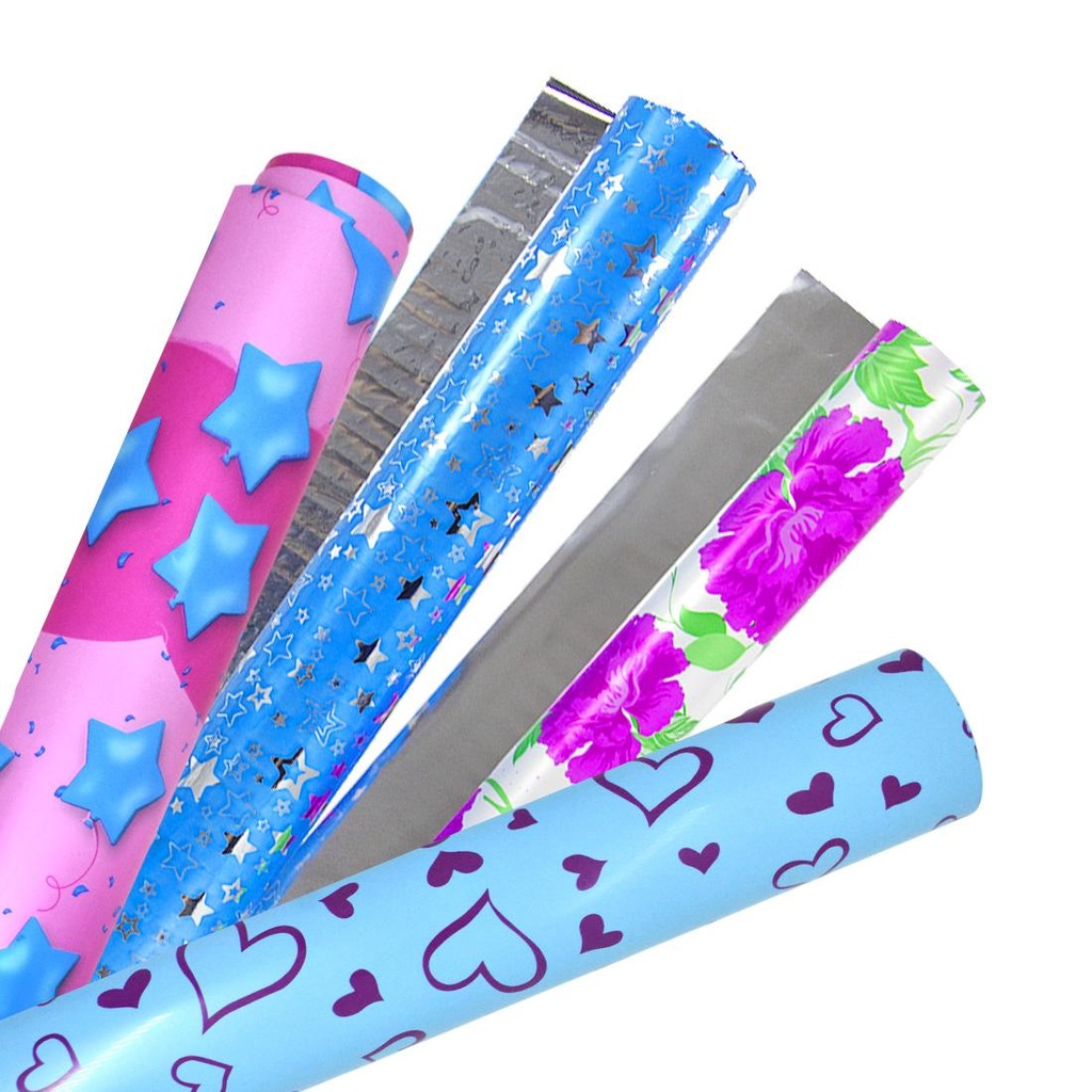 PAPEL P/ REGALO ESTAMPADO METALIZADO ( 519826 )