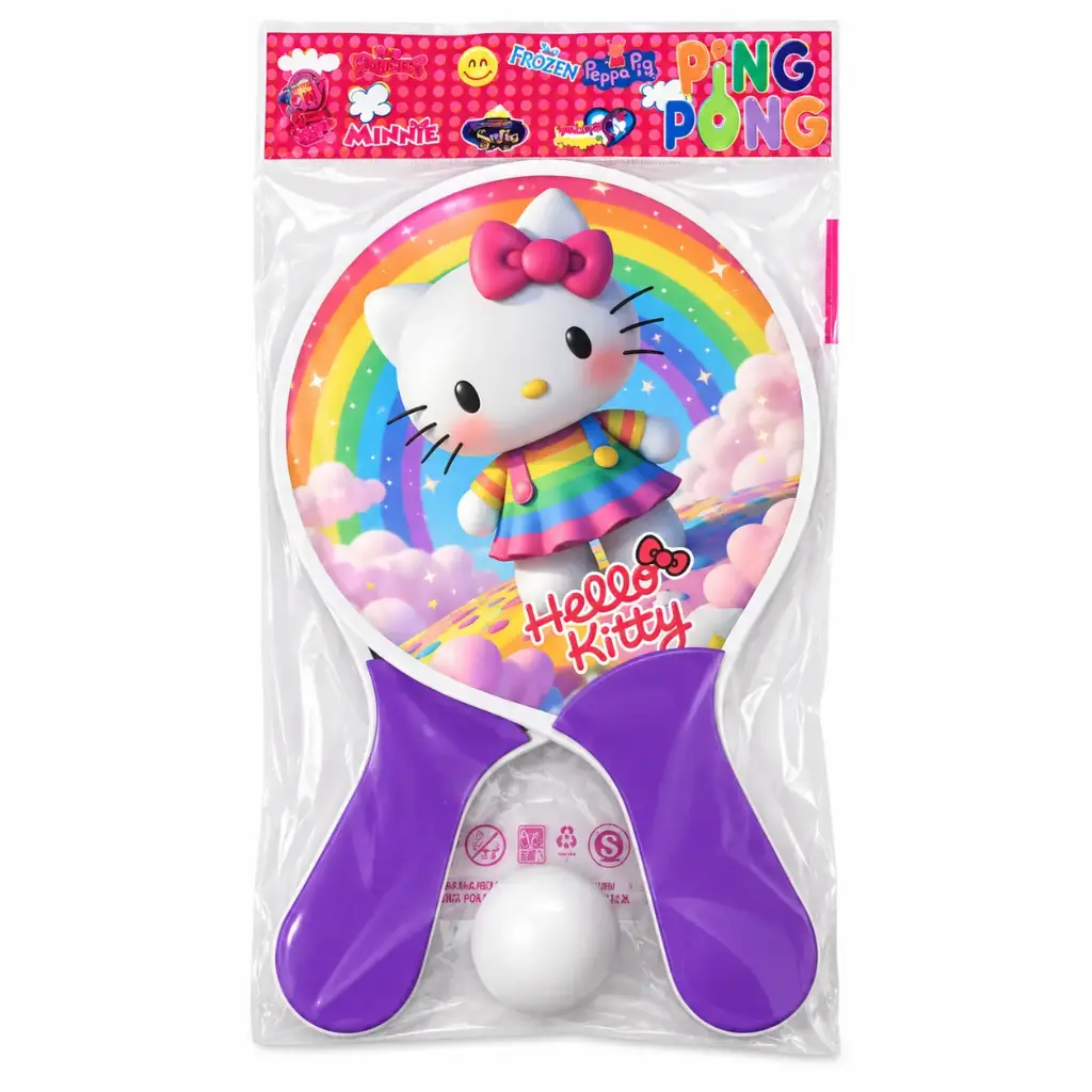 PALETA PING PONG PERSONAJE X2 C/ PELOTA E/ BO