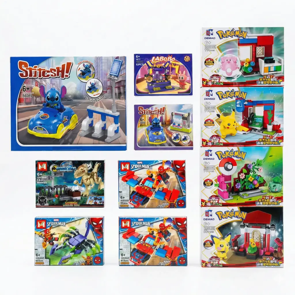 MUÑECO C/BLOQUES ENCASTRES TIPO LEGO MEDIANO 73-124 PZS E/CJ