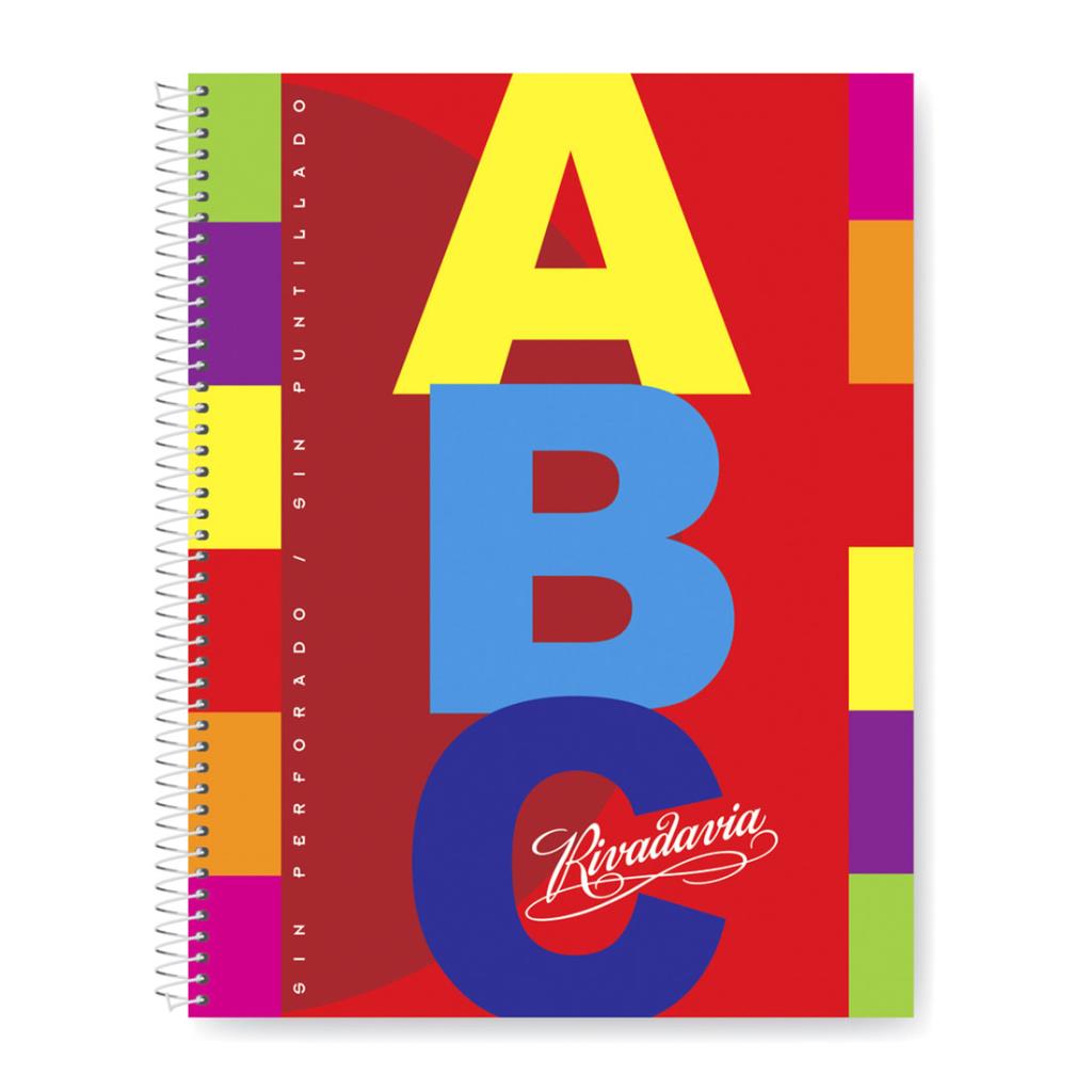 *CUADERNO RIVADAVIA ABC T/DURA C/ESPIRALTSX100HJS RAYAD