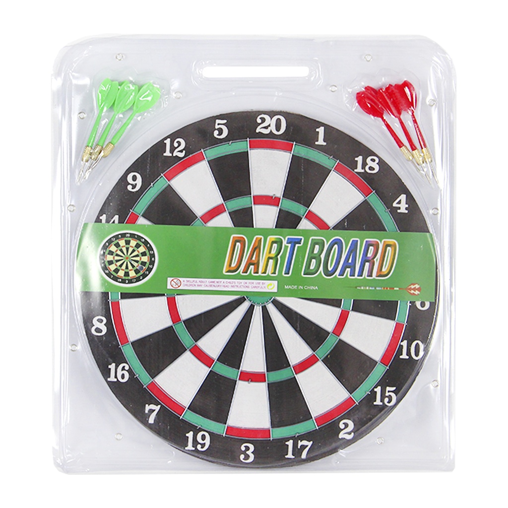 TIRO AL BLANCO C/ 6 DARDOS Y BORDE METAL 37CM e/Bl