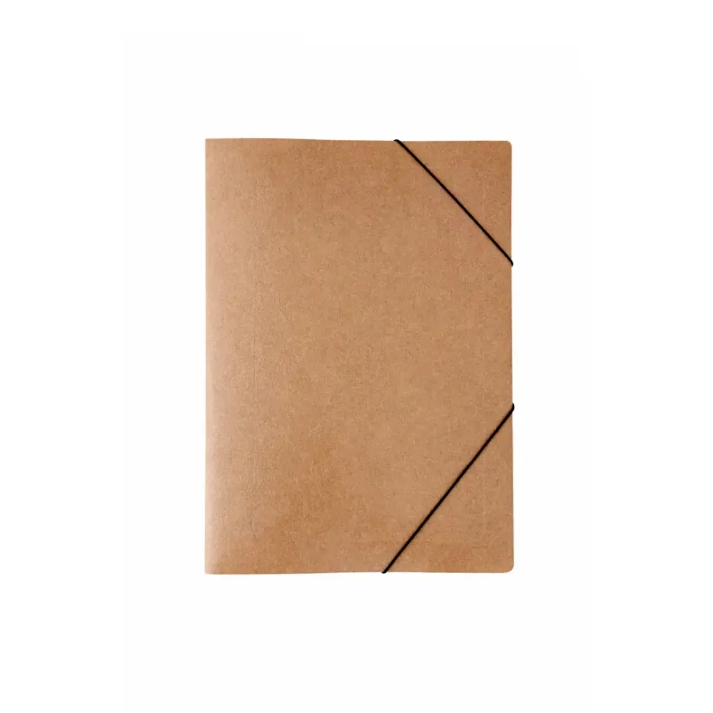 CARPETA OFICIO 3 SOLAPAS PLASTIFICADA C/ ELASTICO MARRON