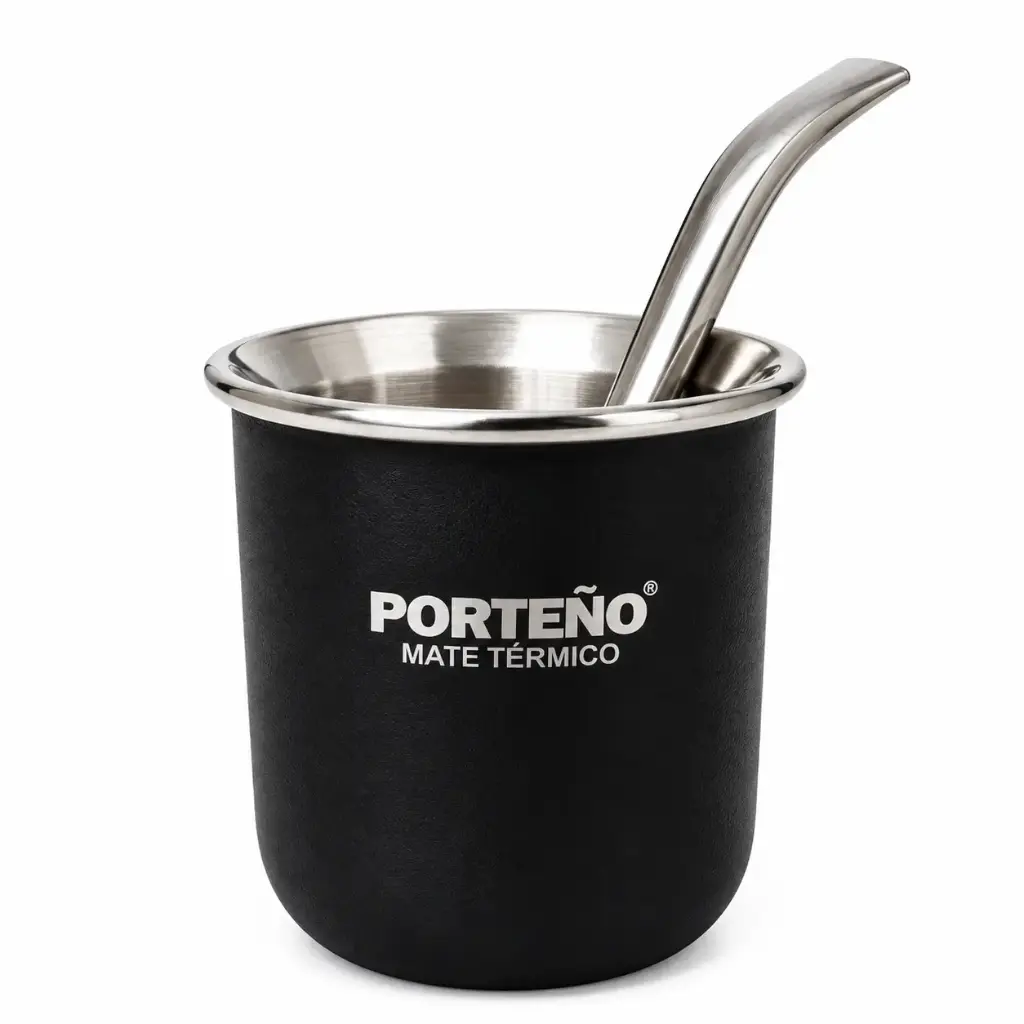 MATE PORTEÑO ACERO C/ BOMBILLA E/ CJ ( 1097 / 1099 )