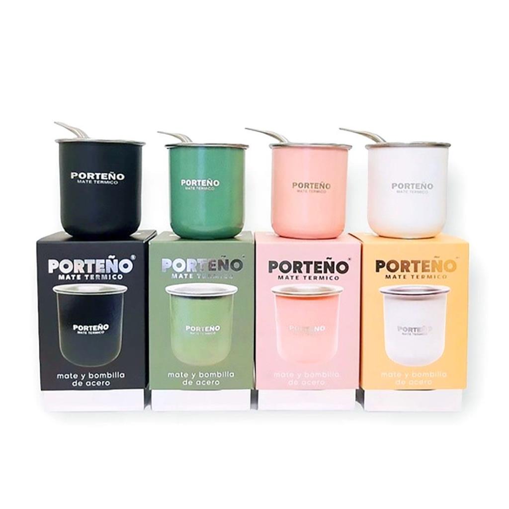 MATE PORTEÑO TERMICO ACERO INOXIDABLE E/CJ