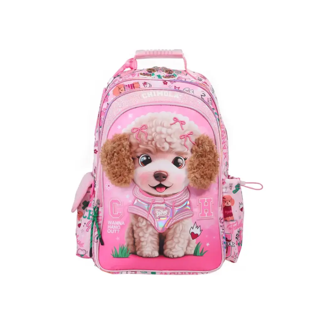 MOCHILA POODLE 3 CIERRES 45cm ( BT282 )