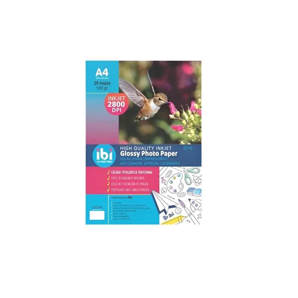 PAPEL FOTOGRAFICO IBI A4 180GRS