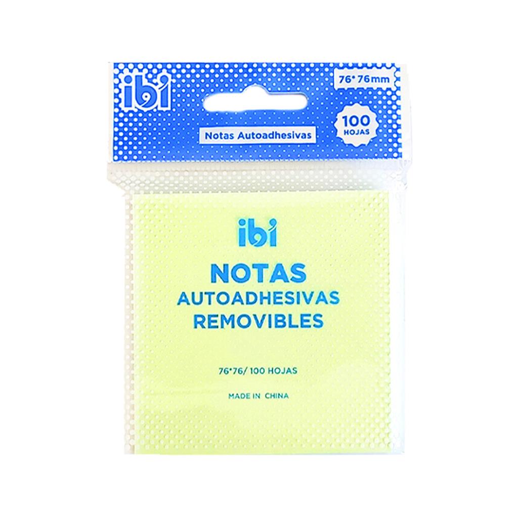 NOTAS ADHESIVAS IBI VERDE PASTEL 76 X 76MM X100HJS ( 21150 )