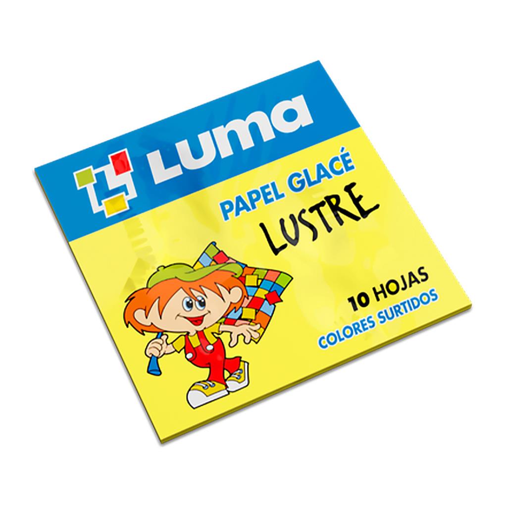 PAPEL GLACE LUSTRE LUMA 10 x 10cm x10hjs e/Bo
