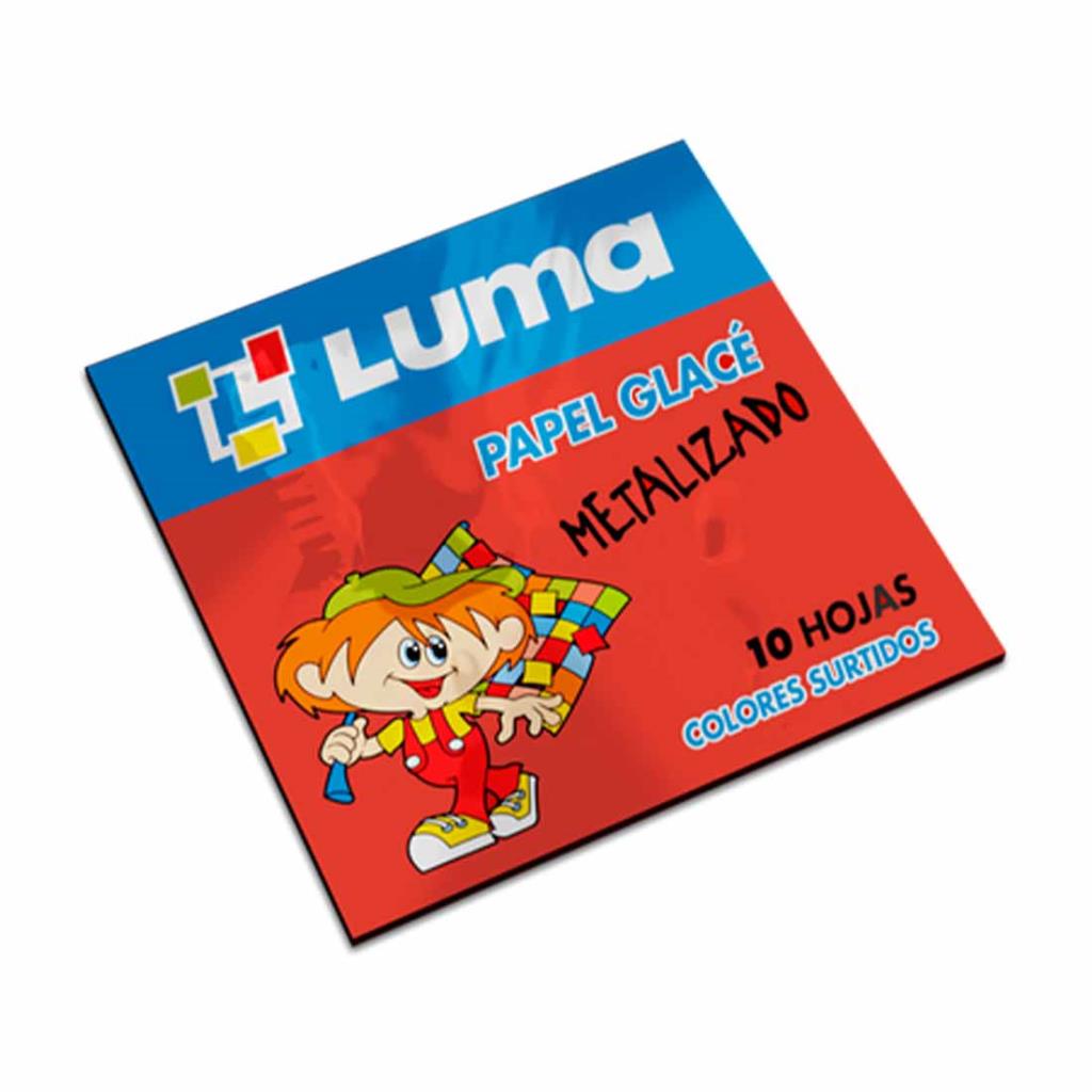 PAPEL GLACE METALIZADO LUMA 10 x 10cm x10hjs e/Bo