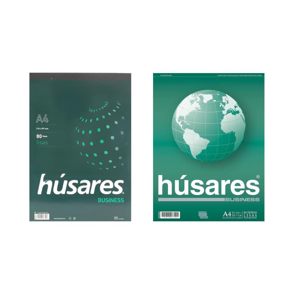 BLOCK HUSARES A4 x 80hjs LISO SIN PERFORACION ( 6340 )