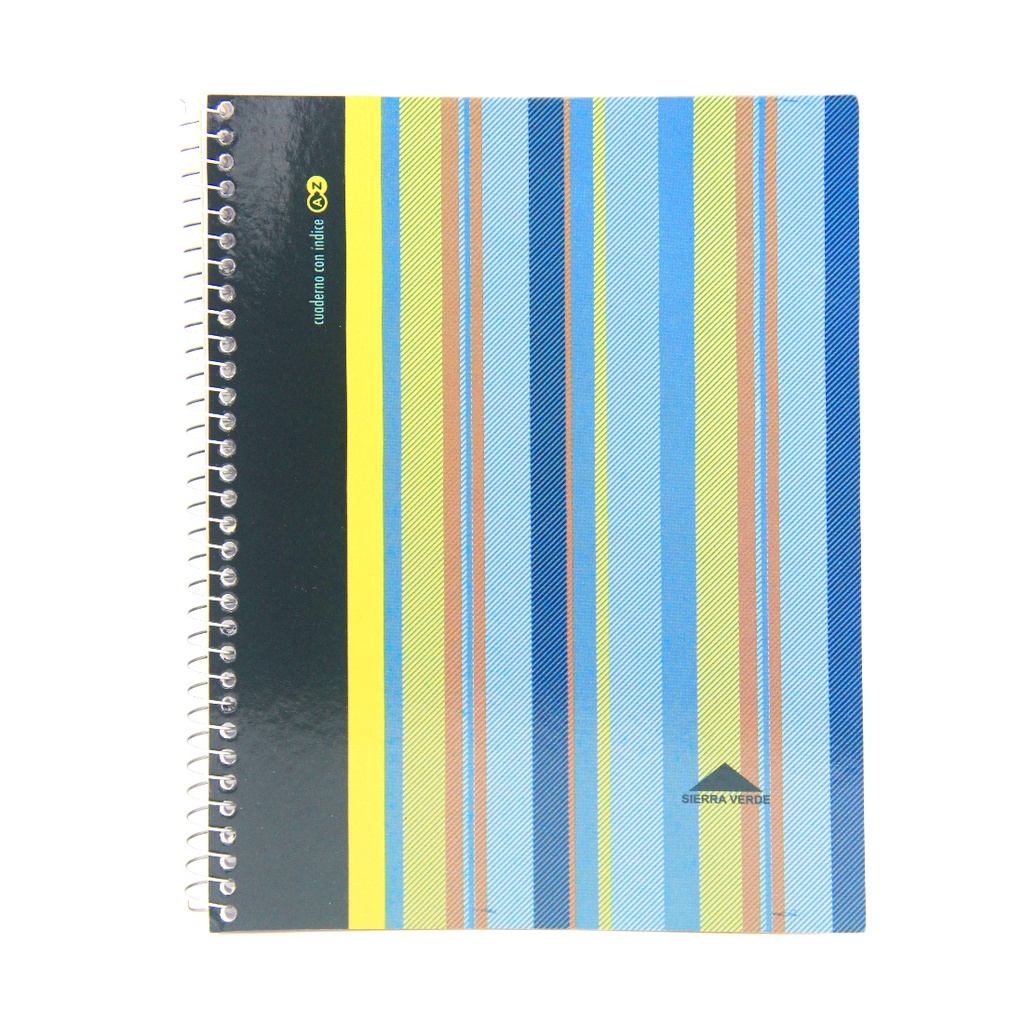 CUADERNO C/ ESPIRAL SIERRA VERDE 16 X 21CM C/ INDICE X50 HJS RAYADO