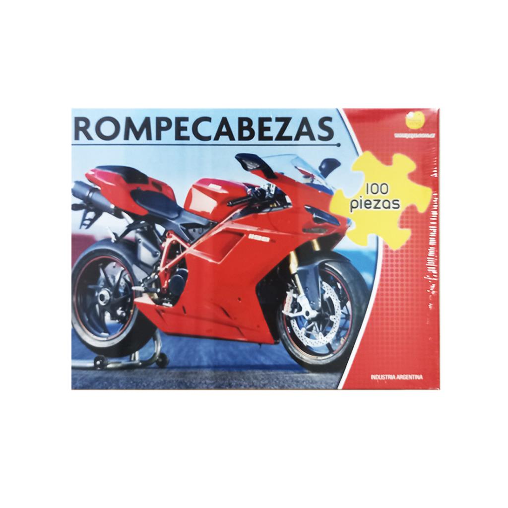 ROMPECABEZAS X 100PZS MOTO ROJA E/CJ ( 334 )