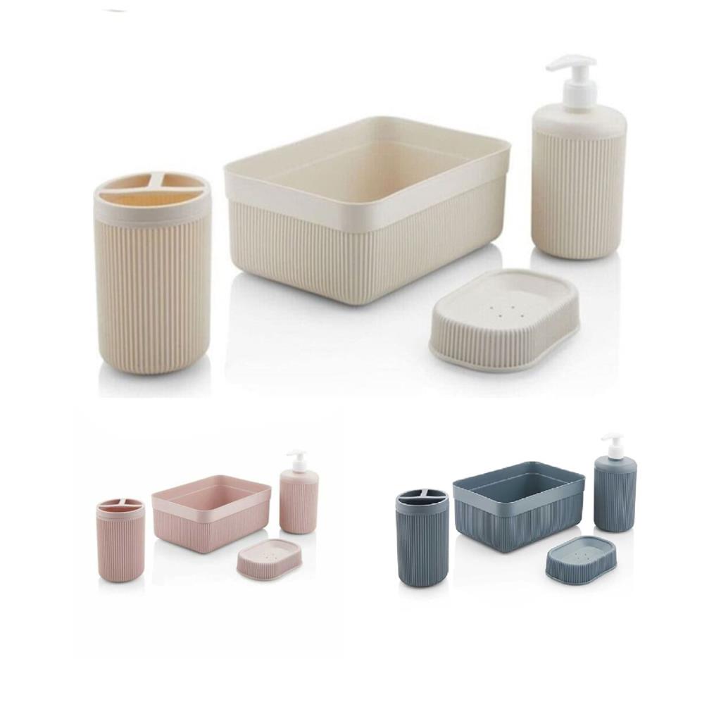SET ORGANIZADOR DE BAÑO PLASTICO X 4PZS E/ CJ ( VC-133 )