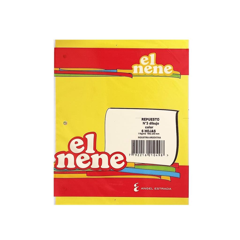REPUESTO DE DIBUJO EL NENE Nº3 COLOR x 6HJS