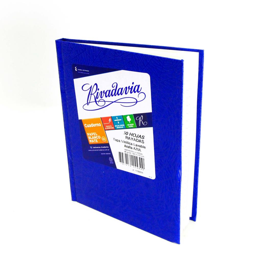 *CUADERNO RIVADAVIA T/ DURA ARAÑA X50HJS RAYAD AZUL