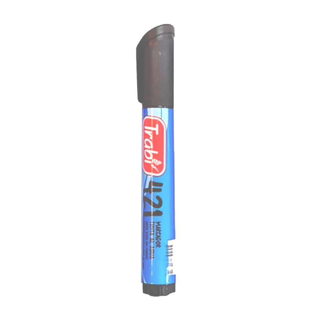 MARCADOR TRABI 421 TINTA AL AGUA PUNTA BISELADA NEGRO