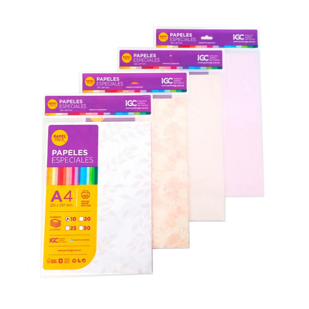 PAPEL COLOR A4 ESTAMPADO 180GRS