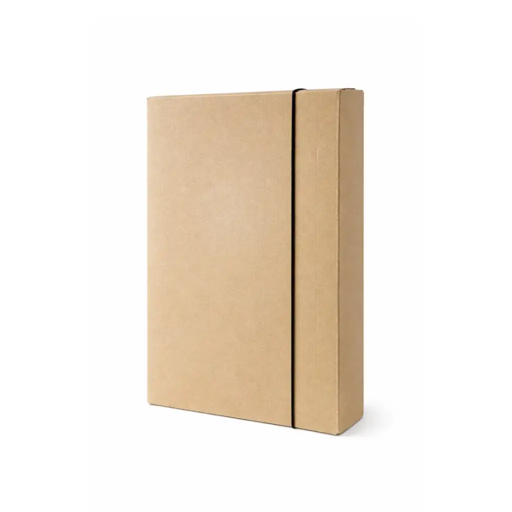 CAJA 3 SOLAPAS OFICIO KRAFT C/ ELASTICO LOMO 5CM