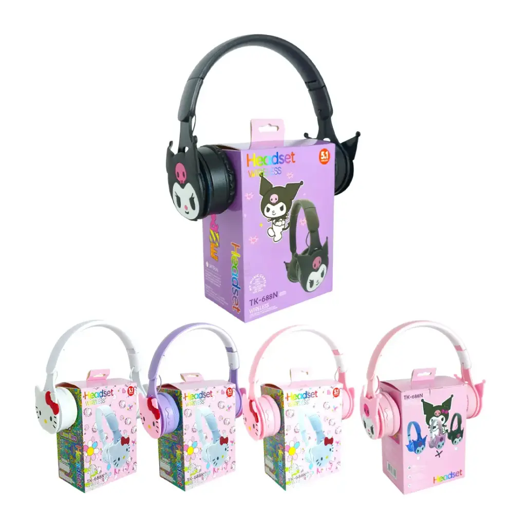 AURICULARES VINCHA KITTY KUROMI BLUETOOTH e/Cj ( TK-688N / TK-688K )