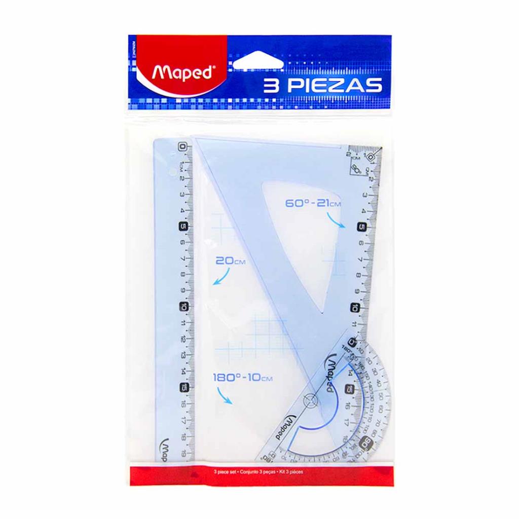 SET DE REGLAS MAPED 20cm x 3pzs e/Bo ( SP242793 )