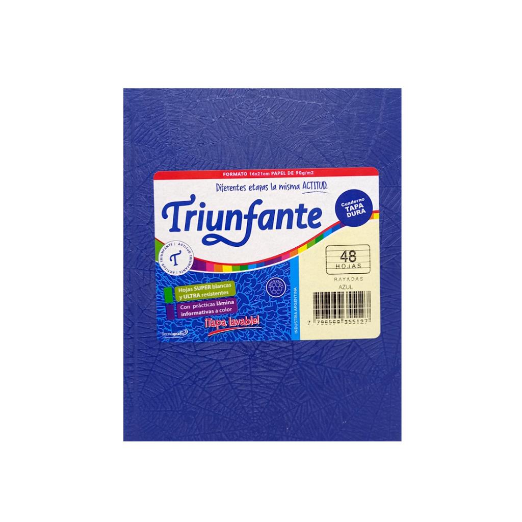 CUADERNO TRIUNFANTE T/DURA ARAÑA X48HJS RAYADO AZUL