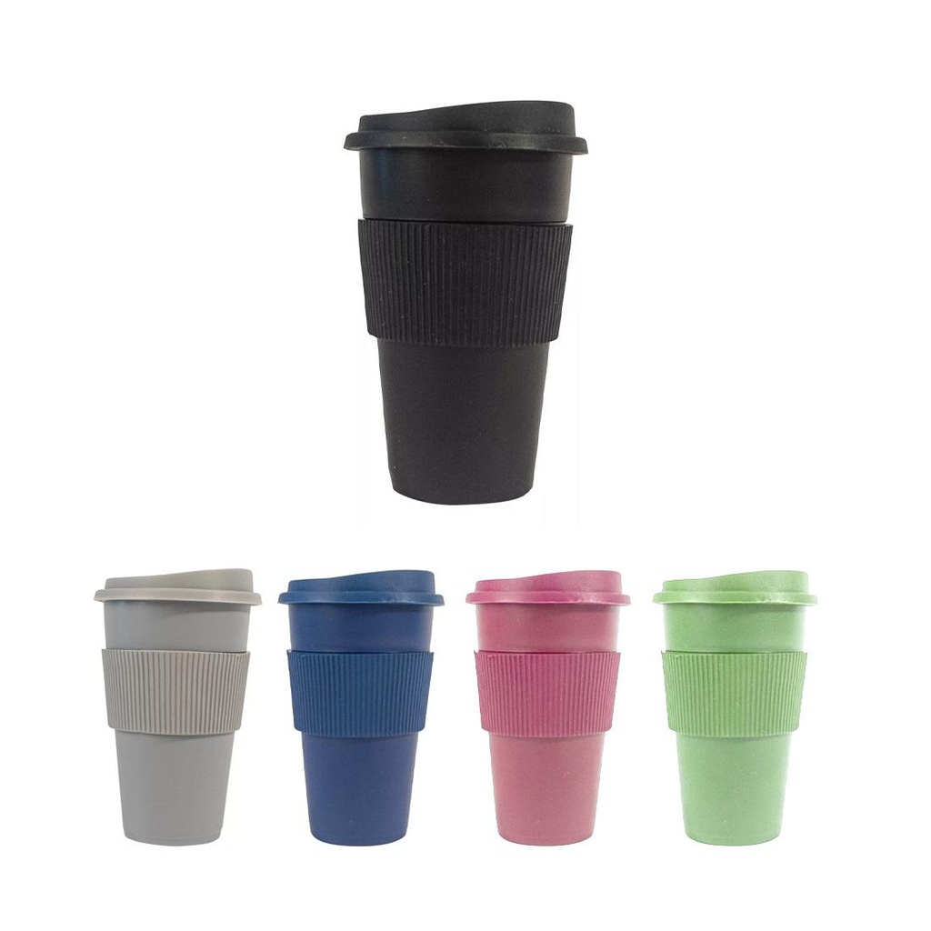 VASO TERMICO PLASTICO C/ TAPA 340ML ( 6017 )