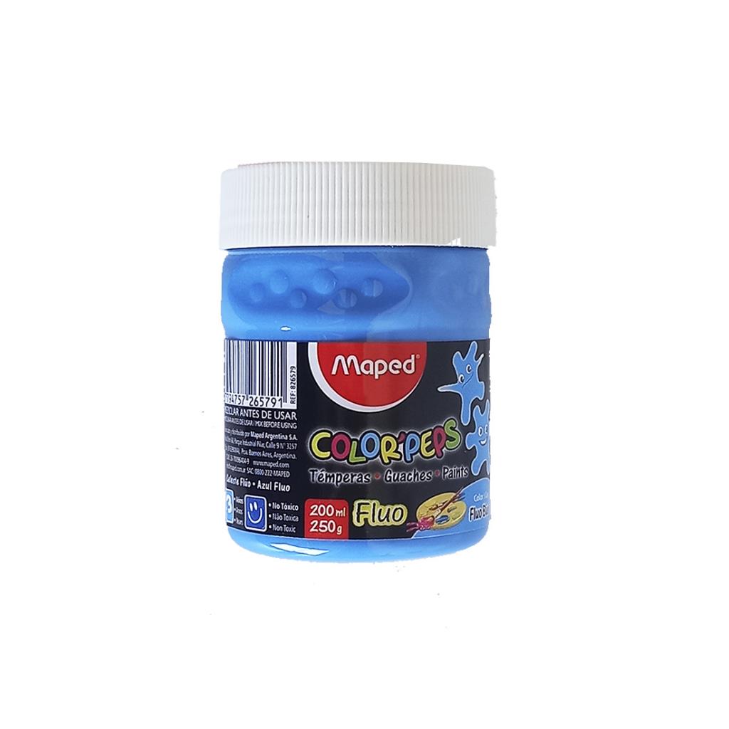 TEMPERA MAPED POTE AZUL FLUO 200ml ( 826579 )