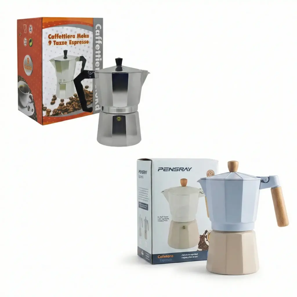 CAFETERA ITALIANA ALUMINIO 9 POCILLOS E/ CJ ( CN17958 / 16454 / 113-41030 )