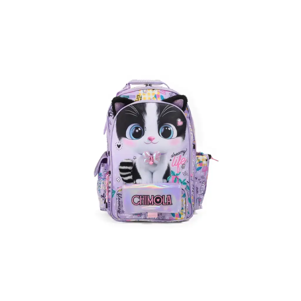 MOCHILA GATITO 4 CIERRES 30cm ( BT287 )