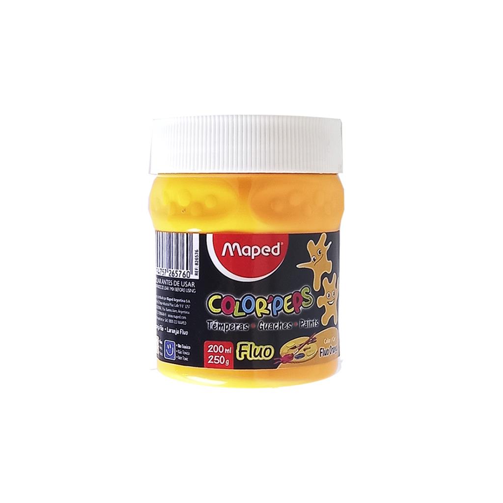 TEMPERA MAPED POTE 200ML NARANJA FLUO ( 826576 )