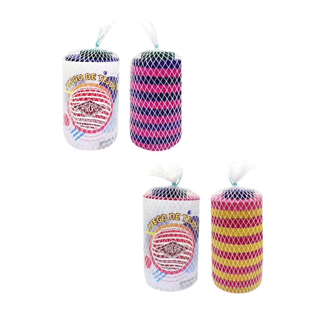 JUEGO DE TEJO DE MADERA PINTADA 10CM E/RD