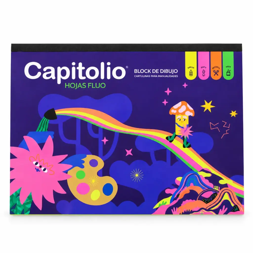 BLOCK DE DIBUJO N°5 CAPITOLIO COLOR FLUO 16HJS ( 6364 )