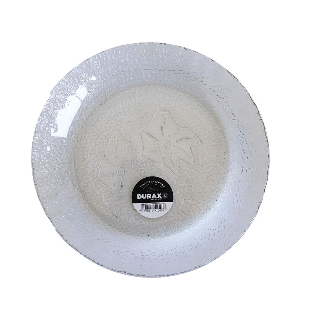 PLATO HONDO VIDRIO ORQUIDEA DURAX 22CM