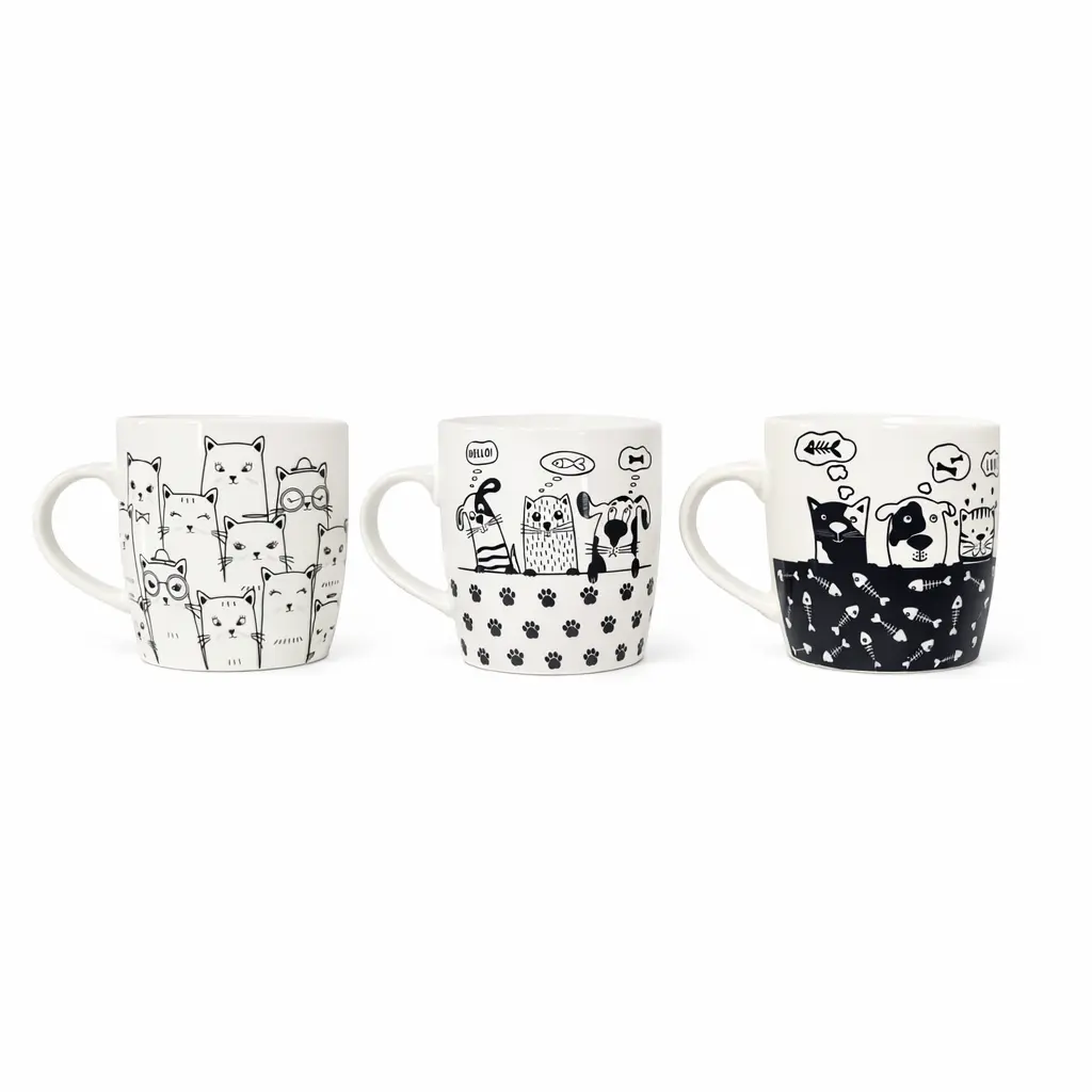 TAZA CERAMICA DISEÑO ANIMALITOS 320ML ( C6065 )