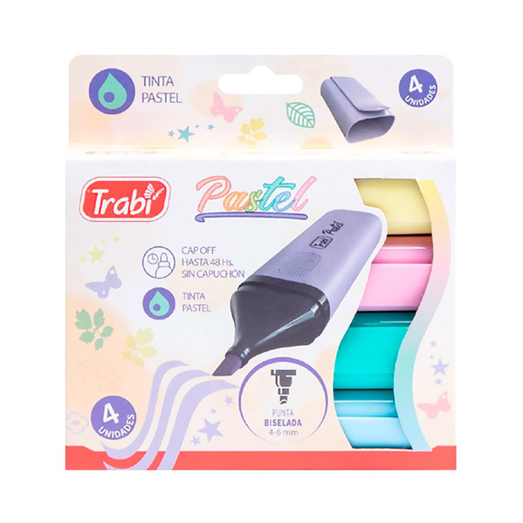 RESALTADOR TRABI PASTEL x4