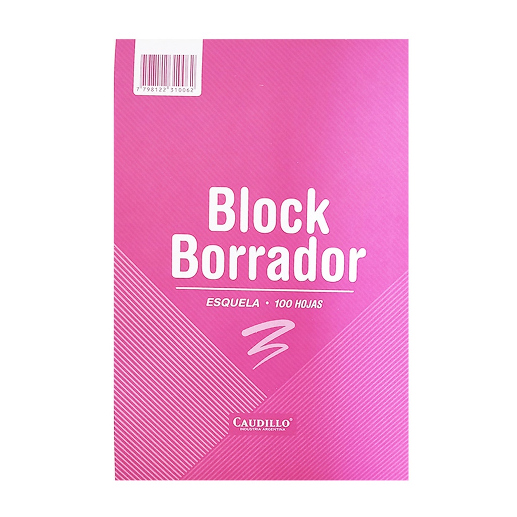 BLOCK BORRADOR ESQUELA CAUIDILLO 19x13cm x100hjs (0112)