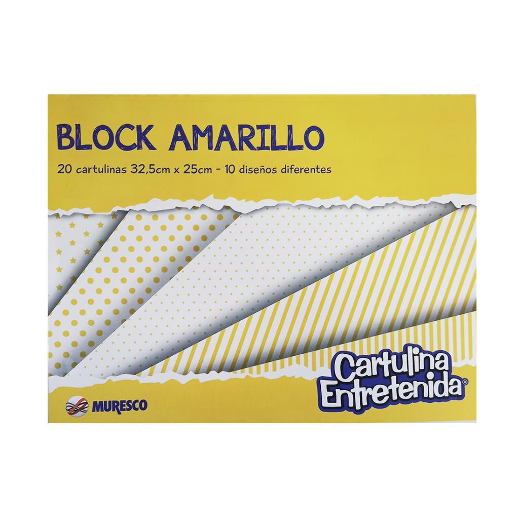 BLOCK MURESCO CARTULINAS AMARILLO X 20HJS