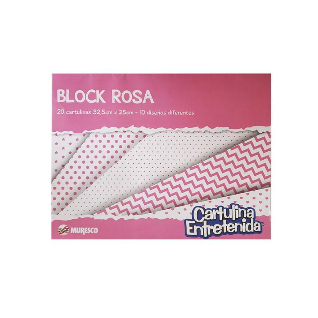 BLOCK MURESCO CARTULINAS ROSA X 20HJS