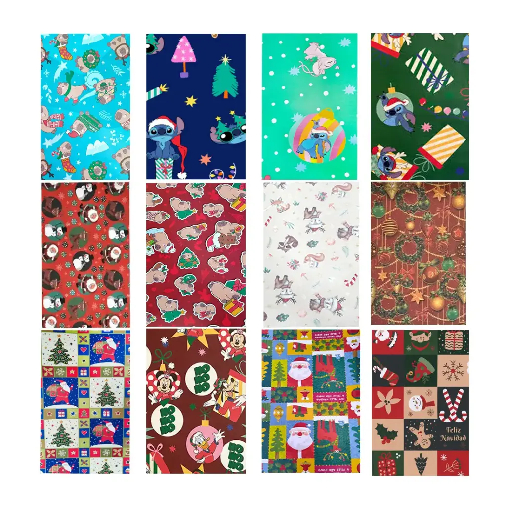 &PAPEL/ REGALO ESTAMPADO NAVIDEÑO 1m x 70cm