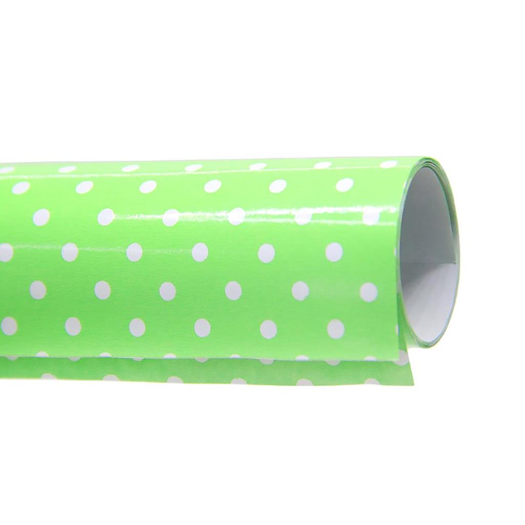 PAPEL DE FORRAR LUNARES 50CM X 70CM VERDE MANZANA