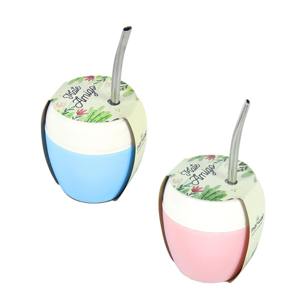 MATE PLASTICO AMIGO C/ BOMBILLA E/CT