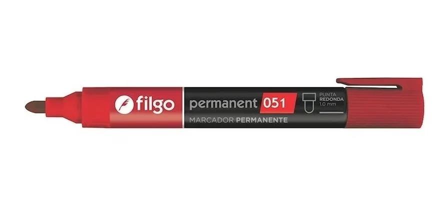 MARCADOR PERMANENTE FILGO 051 REDONDO 1-2MM ROJO ( PM051-002 )