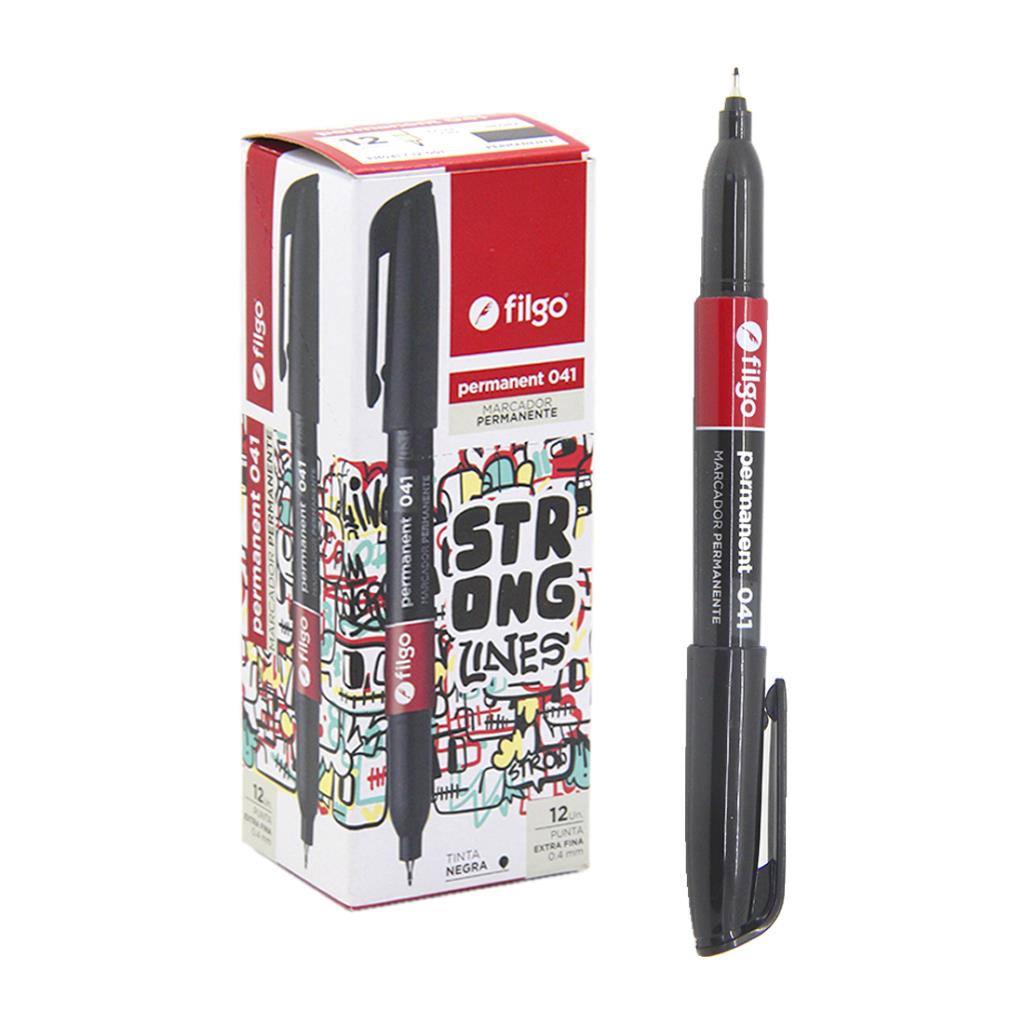 MARCADOR FILGO PERMANENTE EXTRA FINO NEGRO 0.4MM ( PM041-001 )